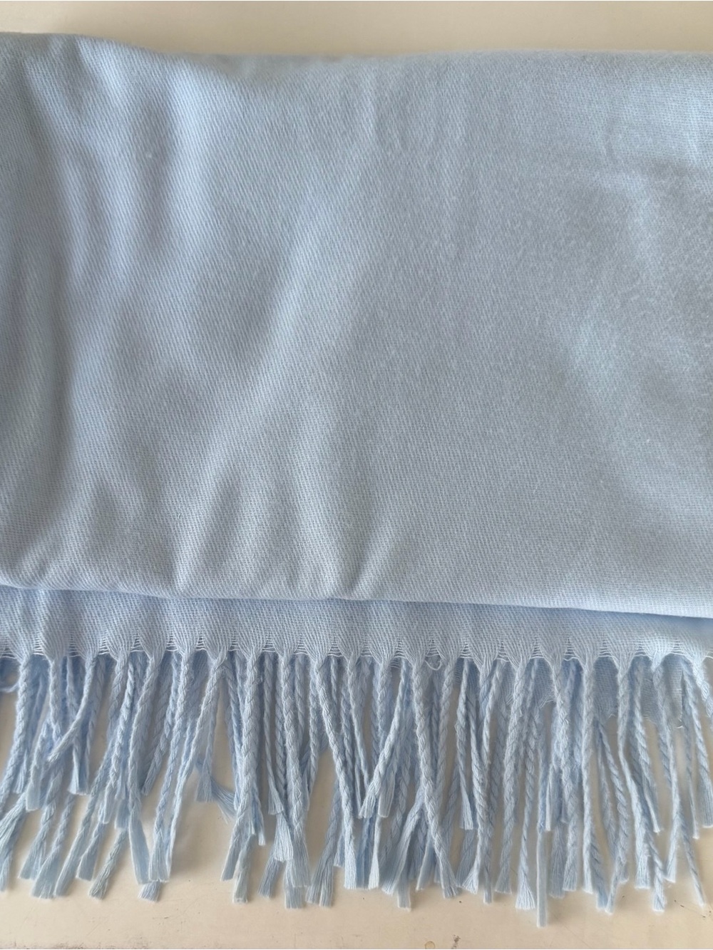Light Blue Fringe Shawl